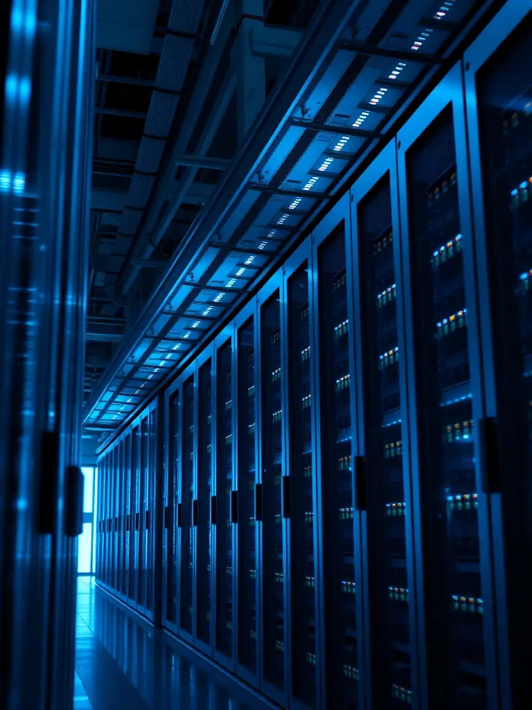 An image of a cloud data center, emphasizing the scalability and reliability of whitecuptech's cloud computing solutions for businesses.